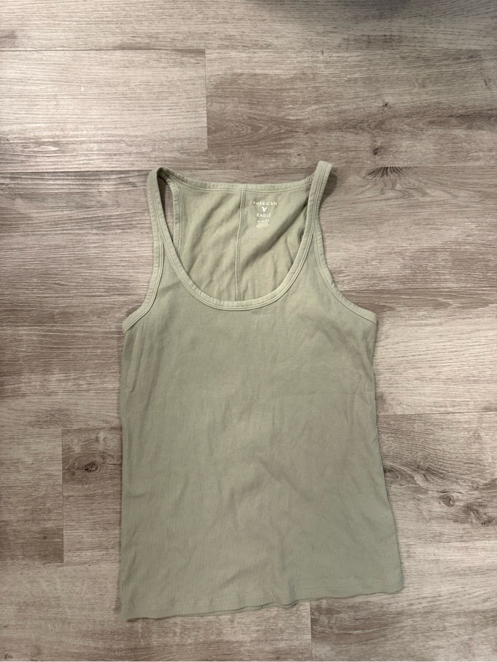 American Eagle Outfitters Ribbed Tank Top in Sage